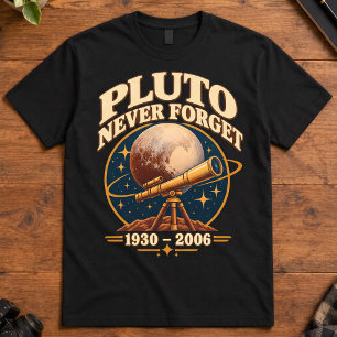 Camiseta Ciencia Espacial Plutón Nunca Olvides 1930 2006 Óp