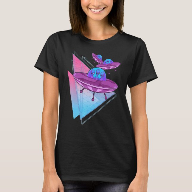Camiseta Ciencia extraterritorial Ficción Alien Vaporwave U (Anverso)