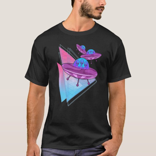 Camiseta Ciencia extraterritorial Ficción Alien Vaporwave U (Anverso)