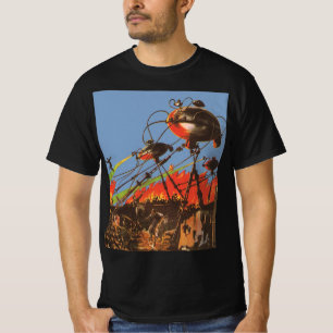 Camiseta Ciencia Ficción Antigua HG Wells La Guerra de los 