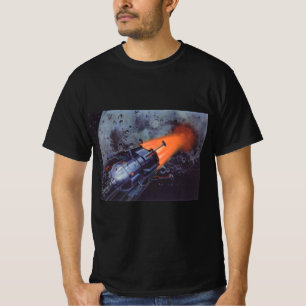Camiseta Ciencia ficción vintage, lanzamiento de cohete lun