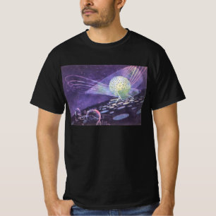 Camiseta Ciencia ficción vintage, un orbe brillante con ali