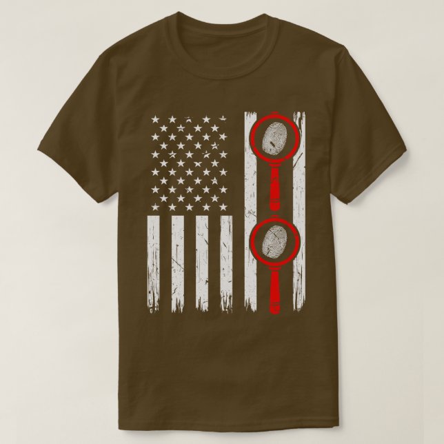 Camiseta Ciencia forense Estados Unidos Bandera Científica  (Diseño del anverso)