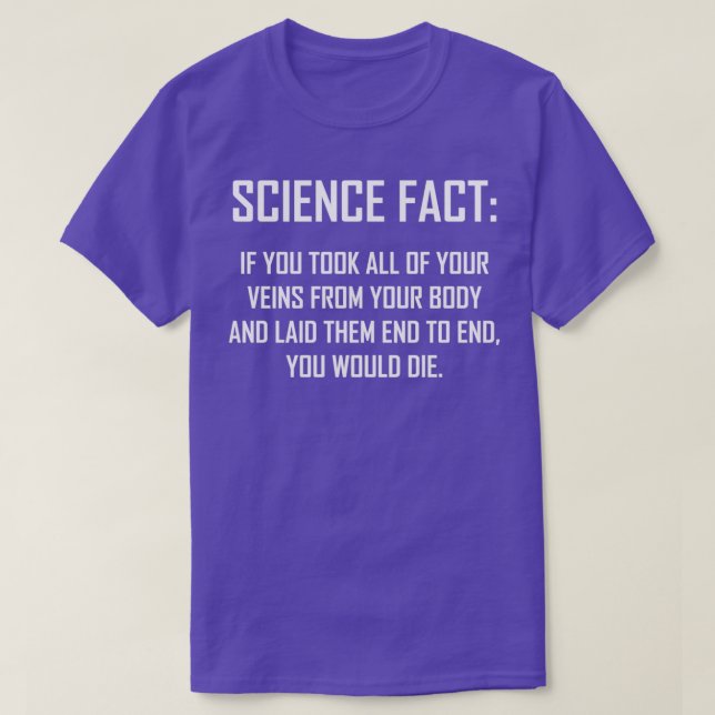 Camiseta Ciencia Hecho Gracioso Ciencia Diseño De Hechos (Diseño del anverso)