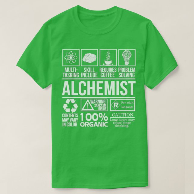 Camiseta Ciencia química alquimista (Diseño del anverso)