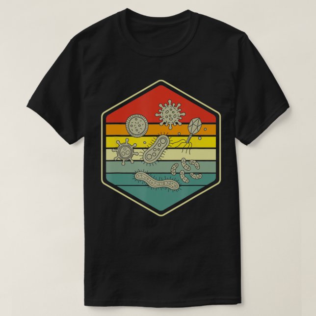 Camiseta Ciencia retro Nerft Microbiología bacteriana Biol (Diseño del anverso)