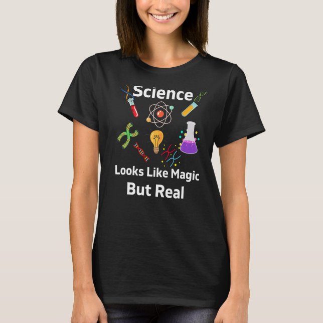 Camiseta Ciencia Y Magia Son Gemelos Experimentos Científic (Anverso)