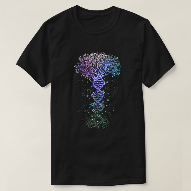 Camiseta Ciencias biólogas de la genética de la tierra en e (Diseño del anverso)