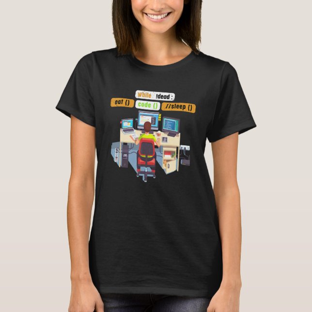 Camiseta Ciencias De La Computación Código De Comida De Pyt (Anverso)