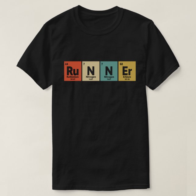 Camiseta Ciencias de la Maratón de la Mesa Periódica de Run (Diseño del anverso)