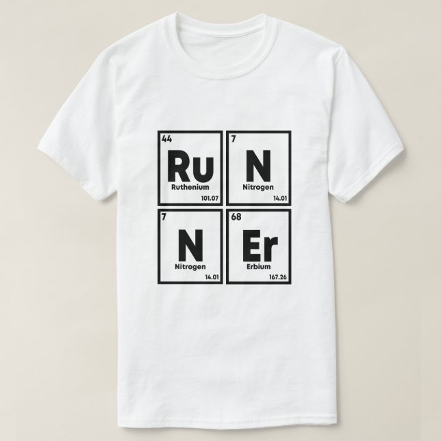 Camiseta Ciencias de la Maratón de la Mesa Periódica de Run (Diseño del anverso)