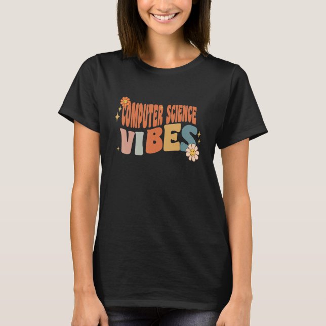 Camiseta Ciencias Informáticas Retro Vibes Profesoras Mujer (Anverso)