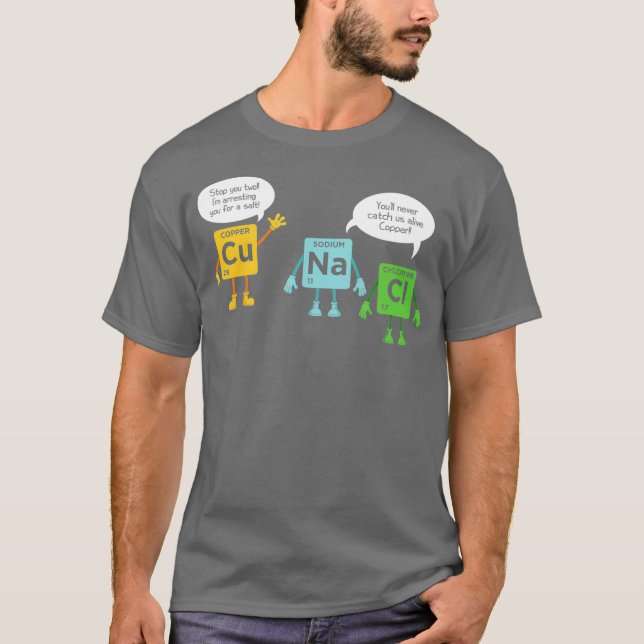 Camiseta Científica Química Periódica Tabla Divertida Cient (Anverso)