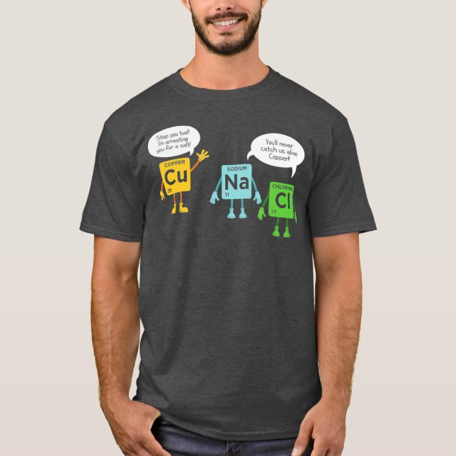 Camiseta Científica Química Periódica Tabla Divertida Cient (Anverso)