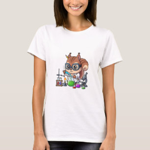 Camiseta Científico Ardilla Inteligente Realizando Química