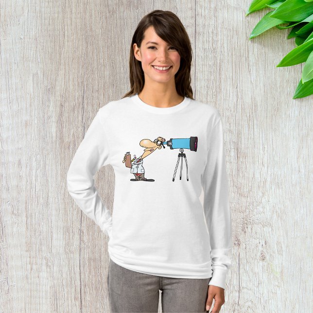 Camiseta Científico con telescopio Humor científico astronó (Subido por el creador)