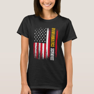 Camiseta Científico De Bioinformática Usa Flag Biology Bioi