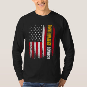 Camiseta Científico De Bioinformática Usa Flag Biology Bioi