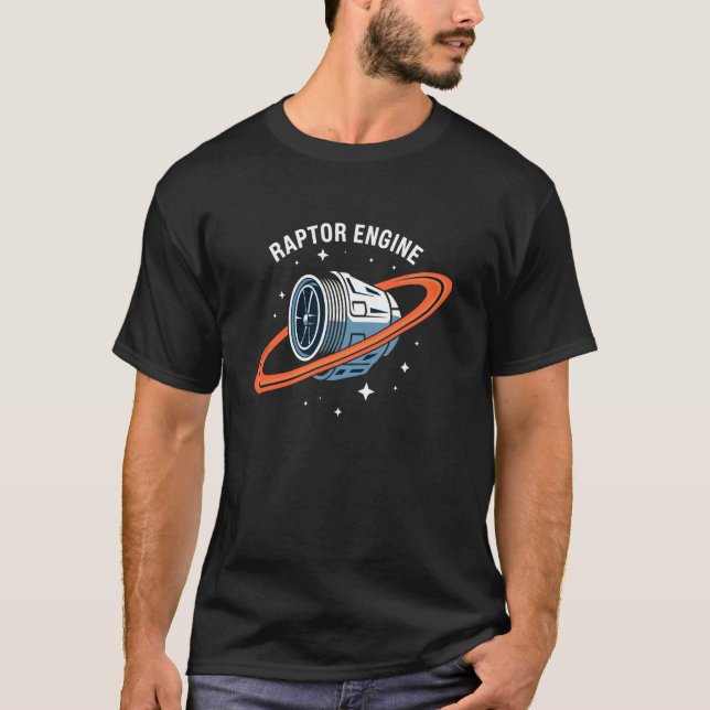 Camiseta Científico de Cohetes Motor Raptor de Nave Estelar (Anverso)