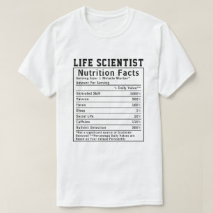 Camiseta Científico de la vida divertido hechos nutricional