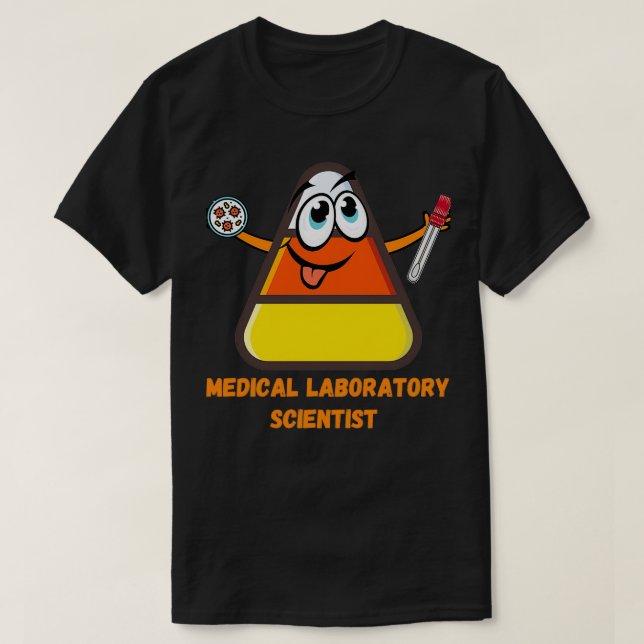 CAMISETA CIENTÍFICO DE LABORATORIO MÉDICO HALLOWEEN CANDY C (Diseño del anverso)