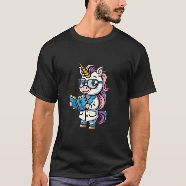 Camiseta Científico de Unicornio Lindo (Anverso)
