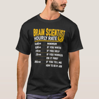 Camiseta Científico del cerebro califica por hora neurocien