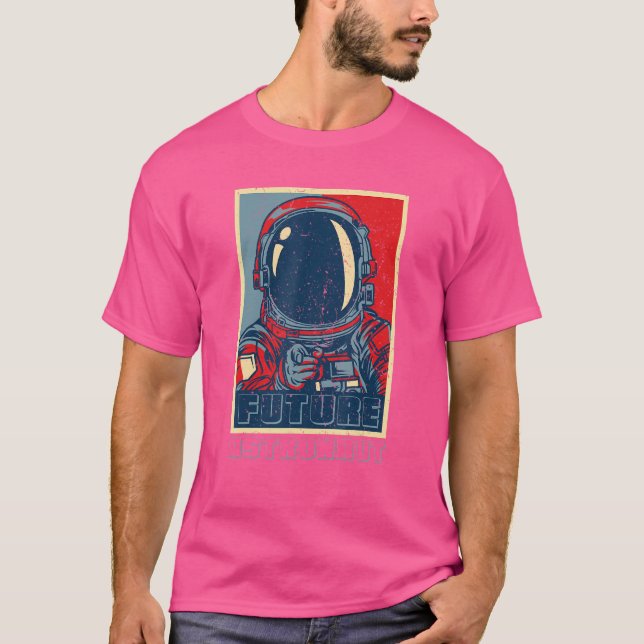 Camiseta Científico espacial astronauta retro futuro astron (Anverso)