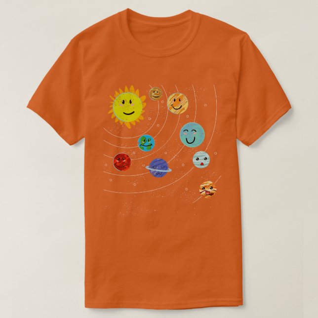 Camiseta Científico espacial Cute Planetas Astronom Sistema (Diseño del anverso)
