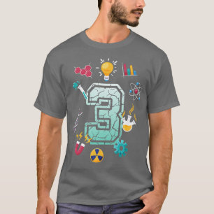 Camiseta Científico Fiesta de la escuela de cumpleaños de 3