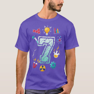 Camiseta Científico Fiesta de la escuela de cumpleaños de 7