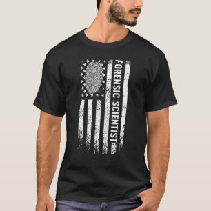 Camiseta Científico forense Bandera Estadounidense Ciencia
