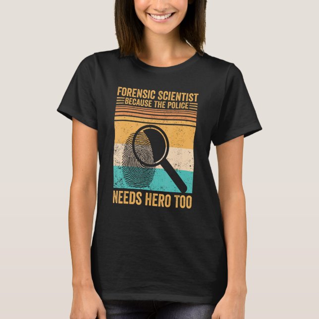 Camiseta Científico Forense Héroe de la Policía Evidencia F (Anverso)