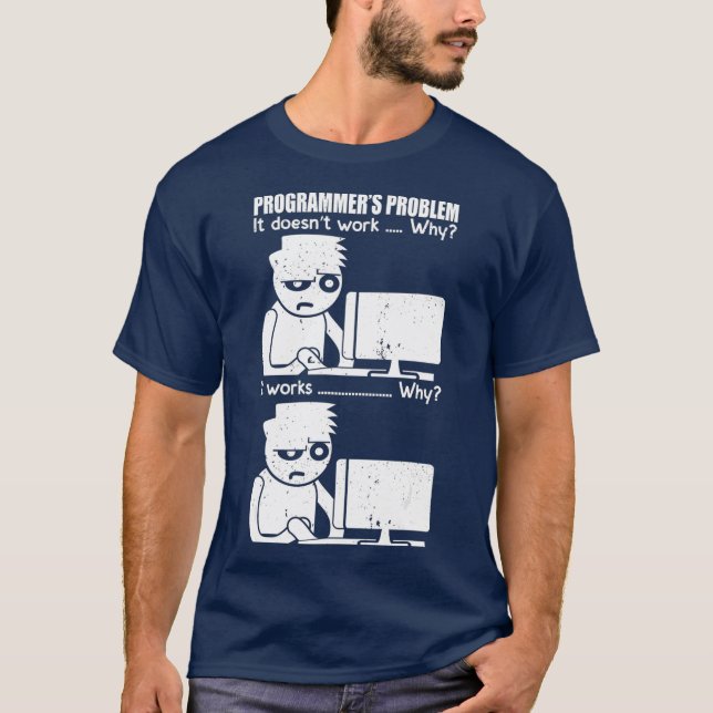 Camiseta Científico informático meme de programación (Anverso)