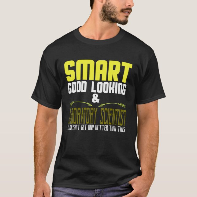 Camiseta Científico inteligente, de buen aspecto y de labor (Anverso)