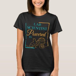 CAMISETA CIENTÍFICO LABORAL POTENCIADO POR GATOS Y CAFÉ - L