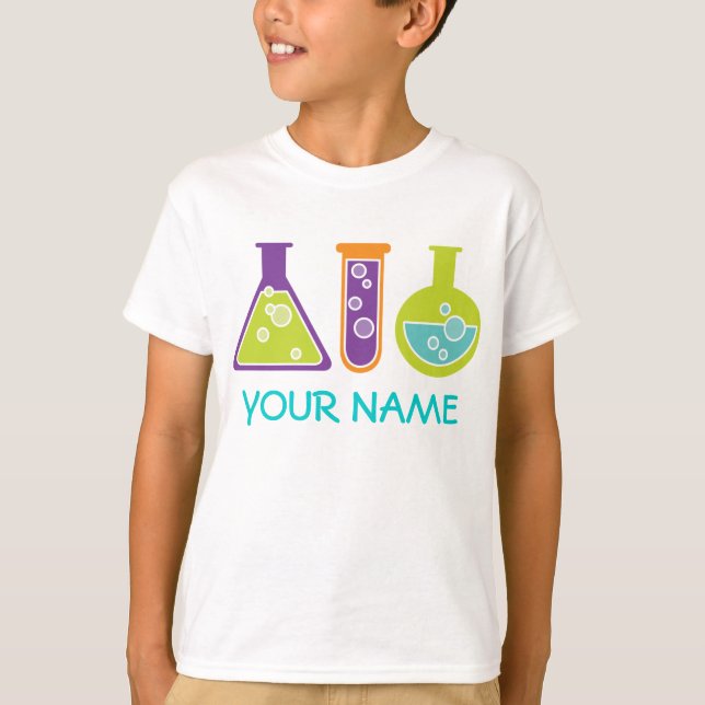 Camiseta Científico Personalizado Cute Kids Lab Tee Shirt (Anverso)
