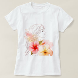Camiseta Cierra los ojos con la flor roja