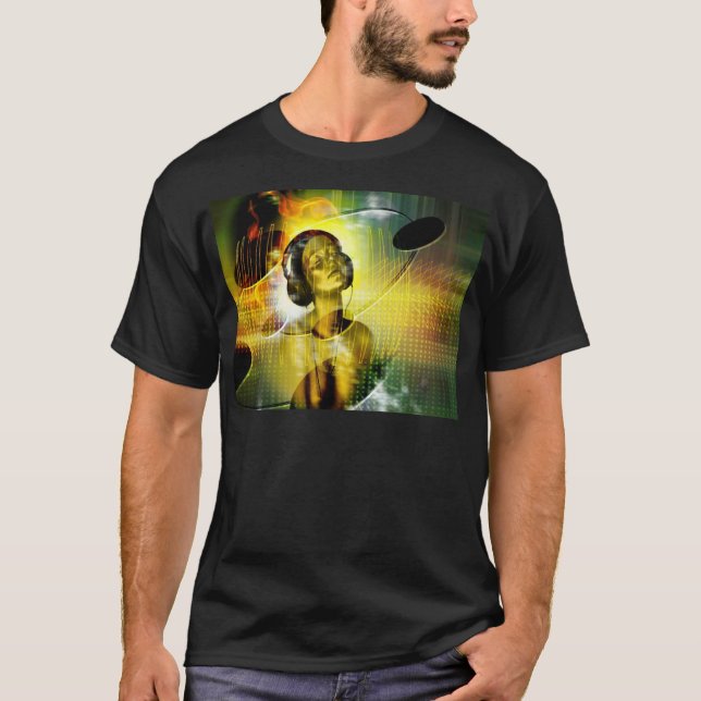 Camiseta Cierra los ojos y rendirse ante la música (Anverso)