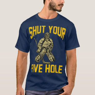 Camiseta Cierra tu falda de cinco hoyos Graciosa Goalie Ice