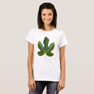 Camiseta Cierre de hoja verde aislado en fondo blanco