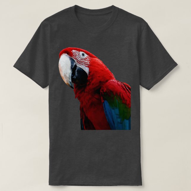 Camiseta Cierre De Un Loro De Macao De Ala Verde (Diseño del anverso)