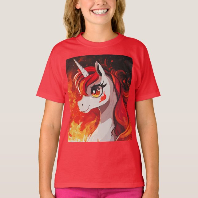Camiseta Cierre de Unicornio de Fuego (Anverso)