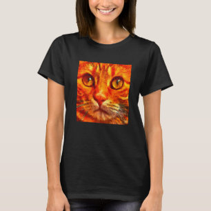 Camiseta Cierre del gato del tigre naranja
