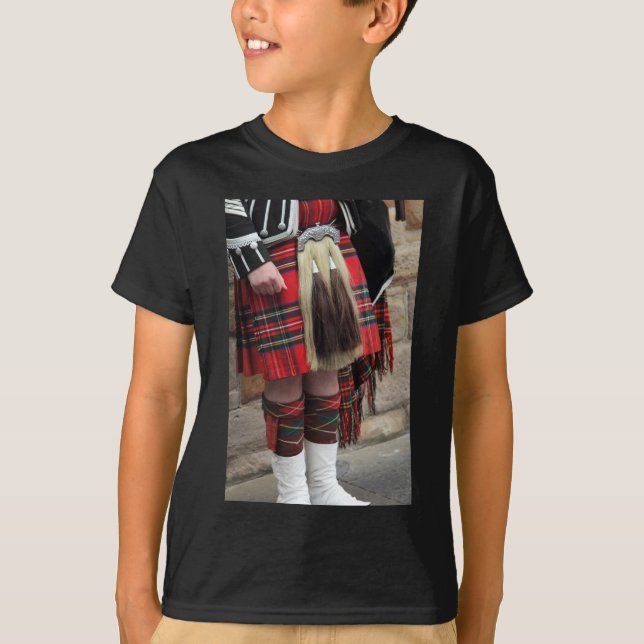 Camiseta Cierre escocés del gaitero para arriba, regalo (Anverso)