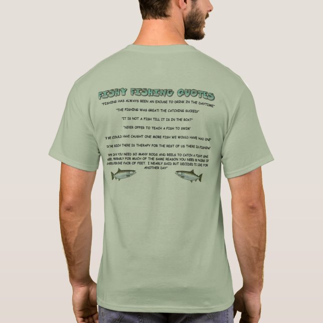 Camiseta Cierre para arriba y las citas de la pesca del (Reverso)