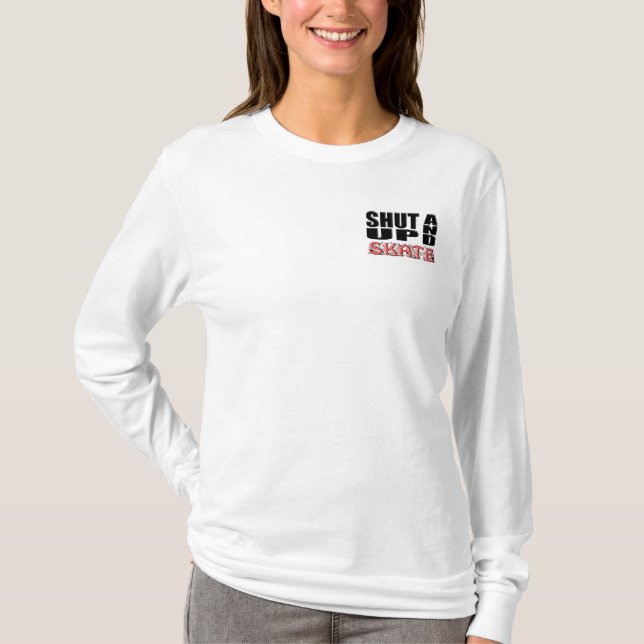 Camiseta CIERRE PARA ARRIBA Y PATINE (la figura) (Anverso)