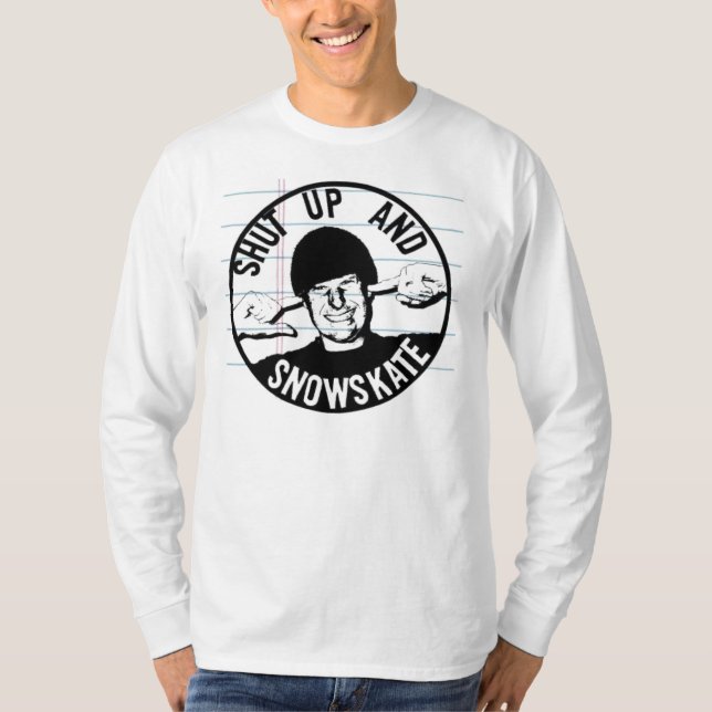 Camiseta cierre para arriba y snowskate (Anverso)