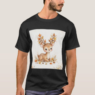 Camiseta Ciervo Adorable Hojas de Otoño
