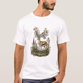 Camiseta Ciervo con Flor Silvestre